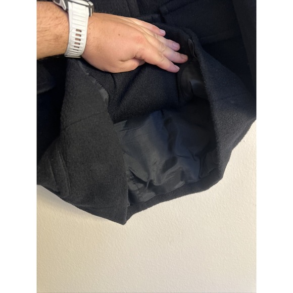 J. Crew Black Wool Mohair Thick Double Breasted Peacoat, Size Small S - Picture 8 of 13
